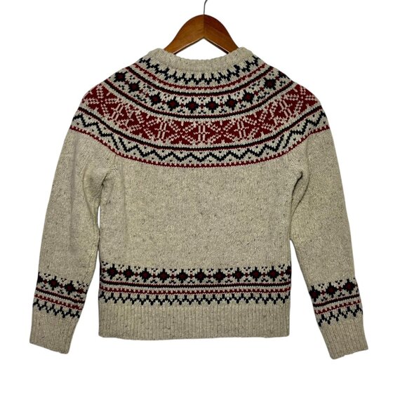 J.Crew Fair Isle Speckled Chunky Sweater Wool Preppy Christmas Kids 8 Medium - Picture 3 of 9